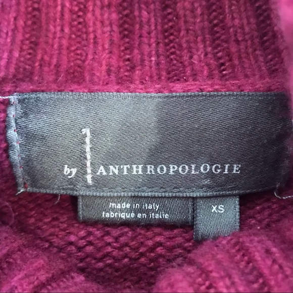 Anthropologie Burgundy Blair Wool Blend Turtleneck Sweater (XS) - Picture 5 of 6